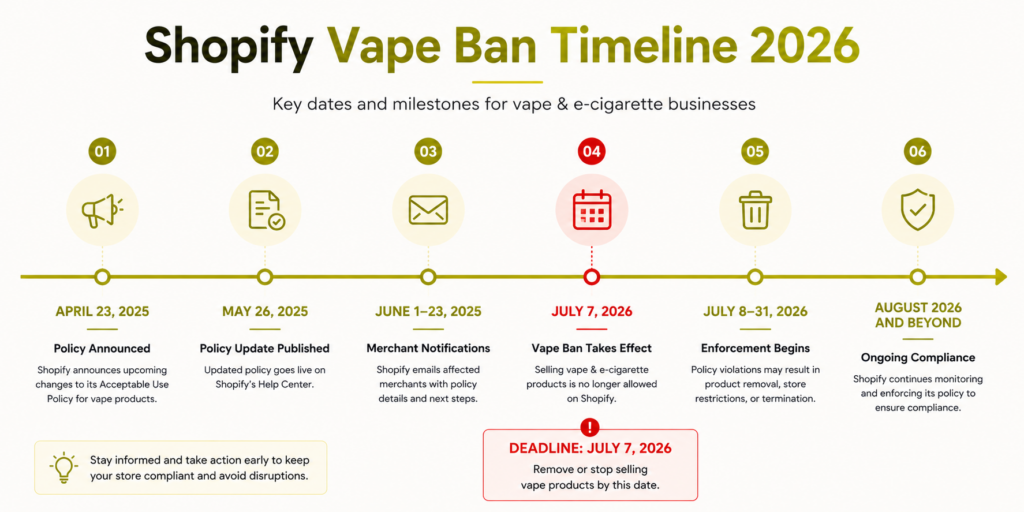 Shopify vape ban timeline 2026