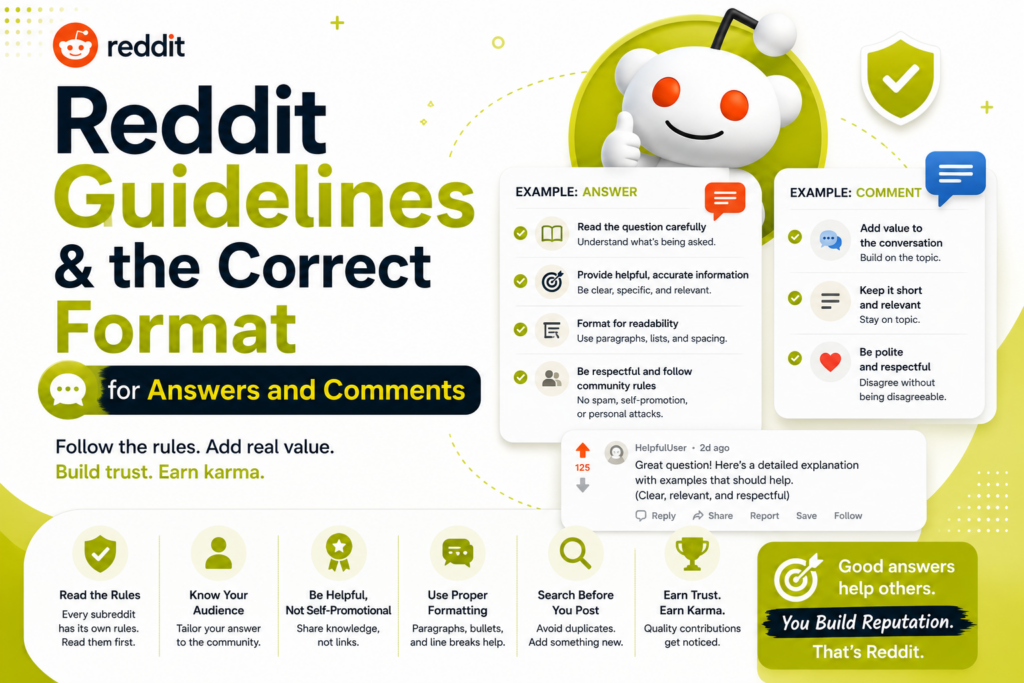 Reddit guidelines for answers and comments